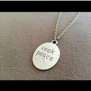 Seek Peace Simple Dainty Silver Necklace